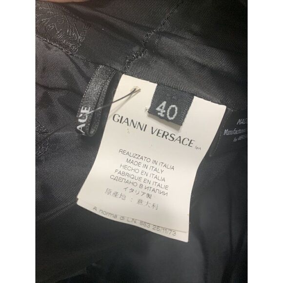 Versace Authentic Solid Black Silk Tank Knee Length Bodycon Dress 40 Small US 4 - Picture 7 of 9